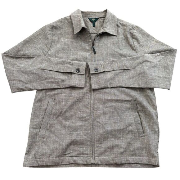 Revolve Soft Cloth Men’s Size L Brown Cotton Zip Bomber Jacket - Picture 1 of 9